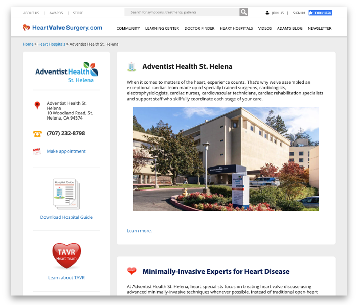 Adventist Health St. Helena Heart Valve Center
