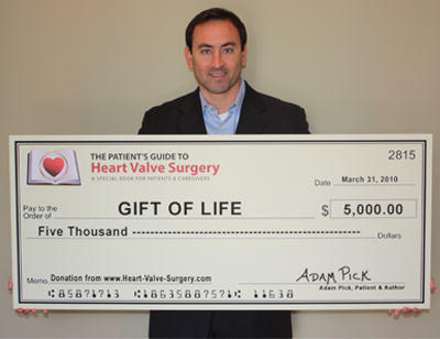 Patient &amp; Author, Adam Pick, Donates $5,000 To Gift of Life