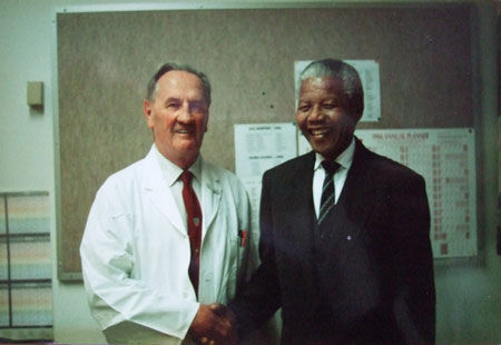 Dr. John Barlow with Nelson Mandella