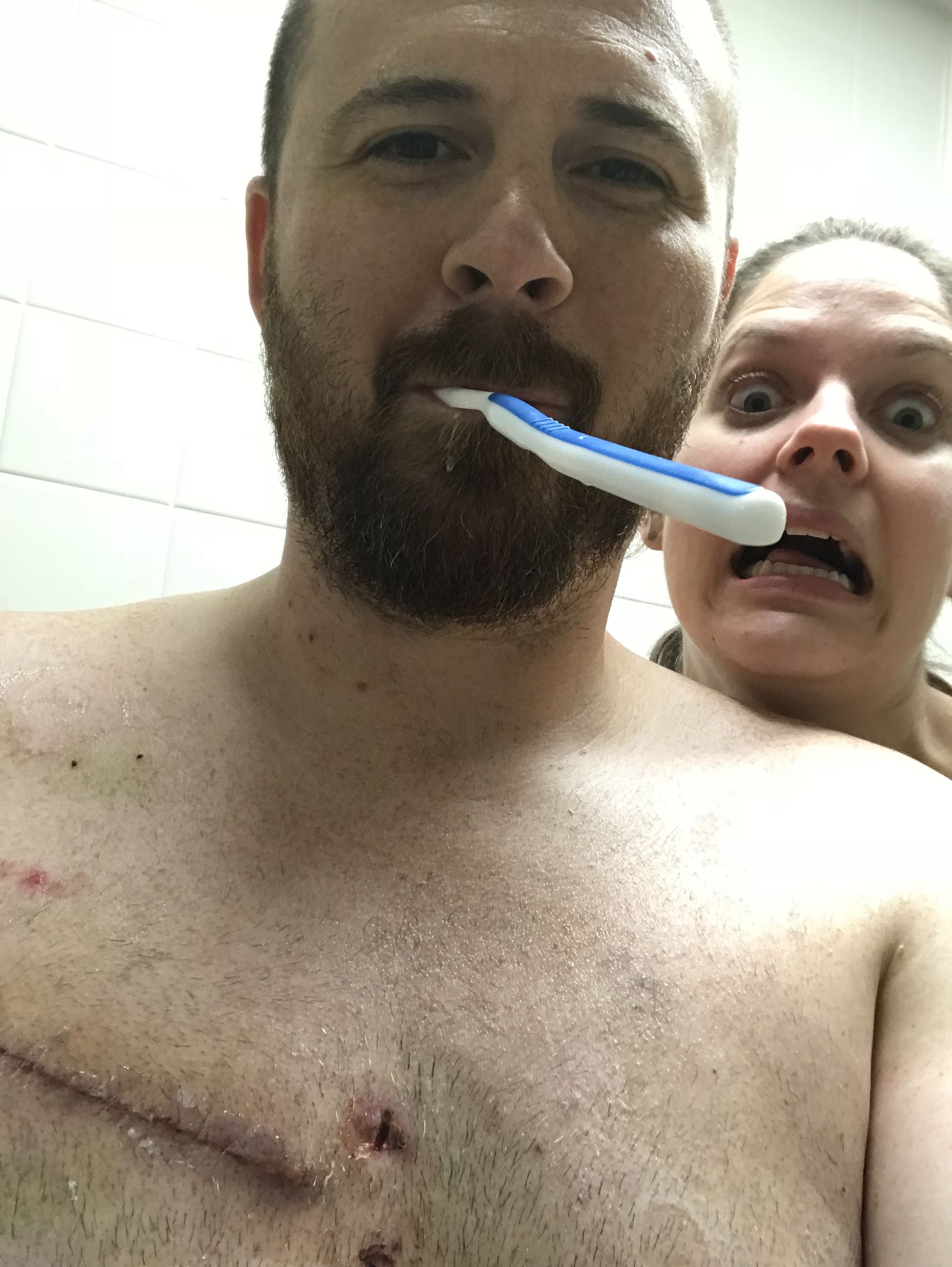 My wife was my biggest supporter in the hospital. Very fortunate to have a source of laughter during a tough time.