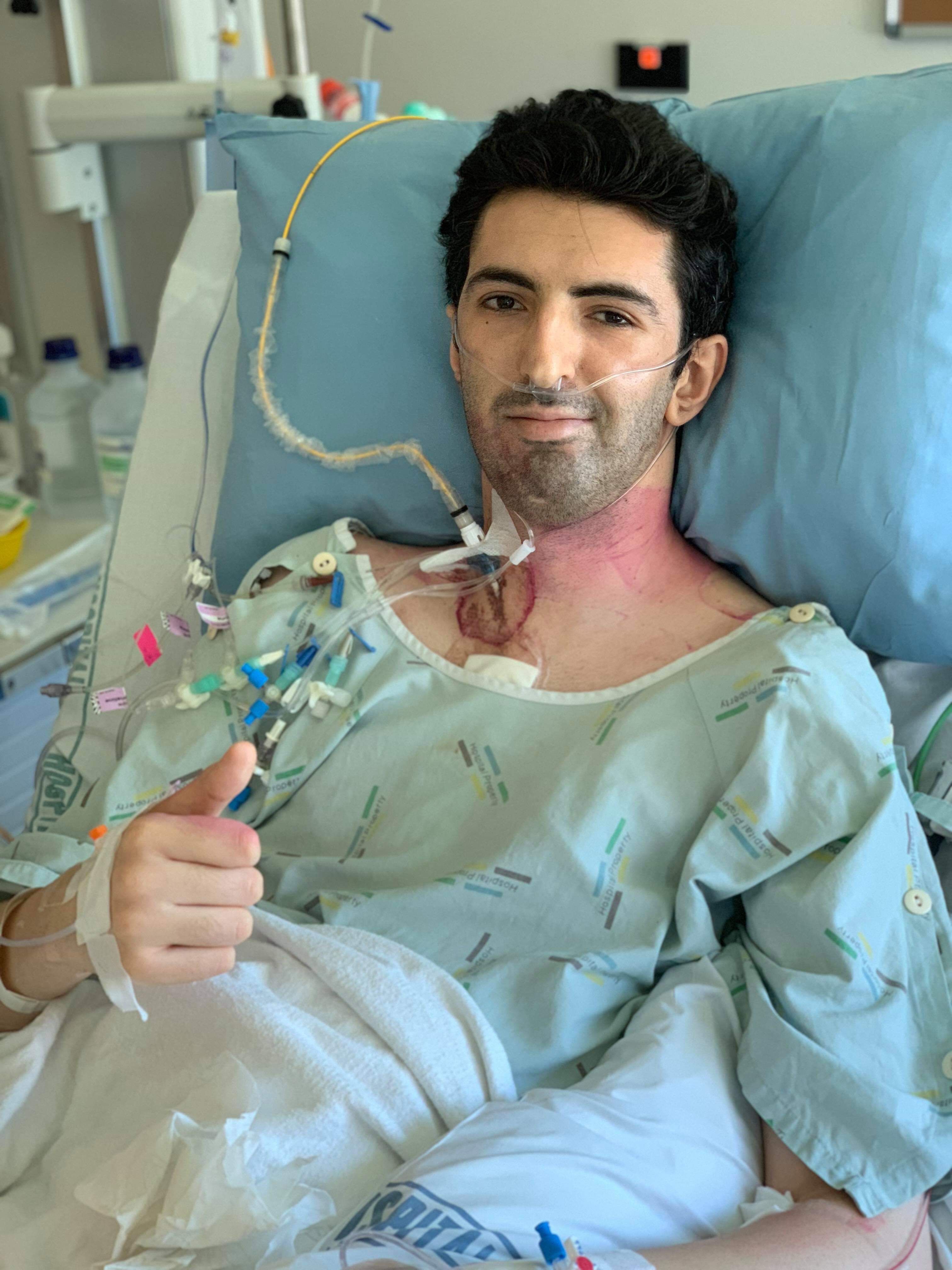 Minutes after waking up from an aortic valve replacement, third heart surgery in 12 years, all before 30.