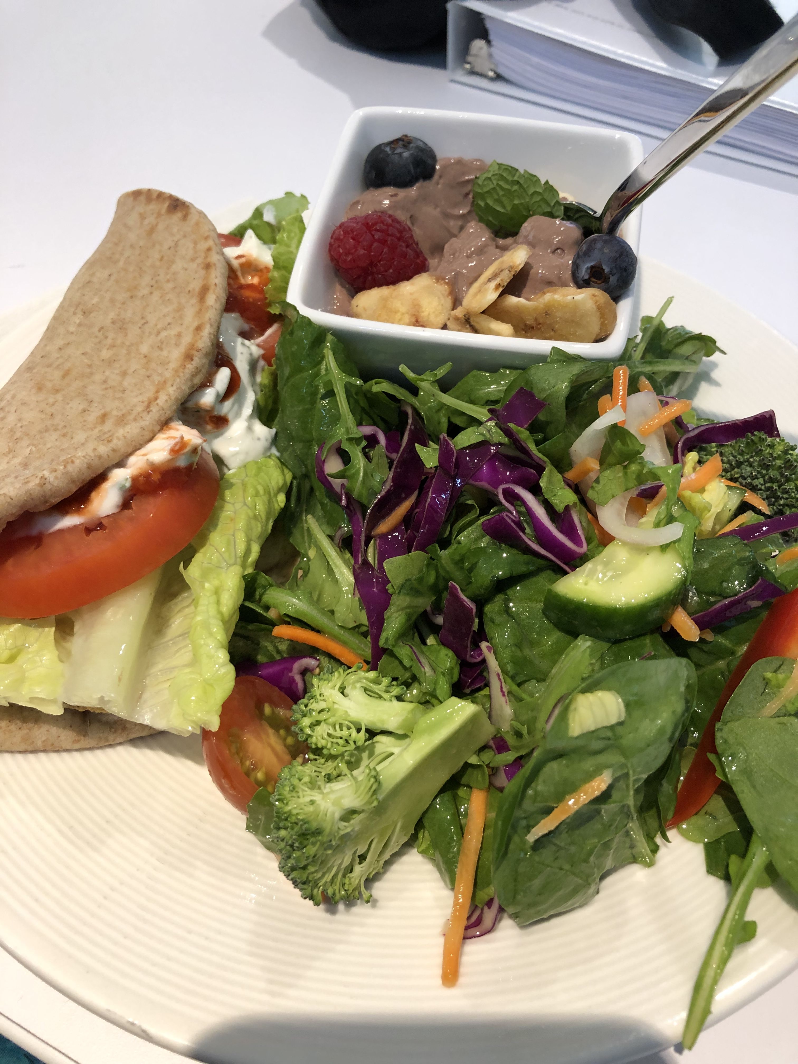 Ornish-approved plant-based lunch prepared for us at cardiac rehab!
