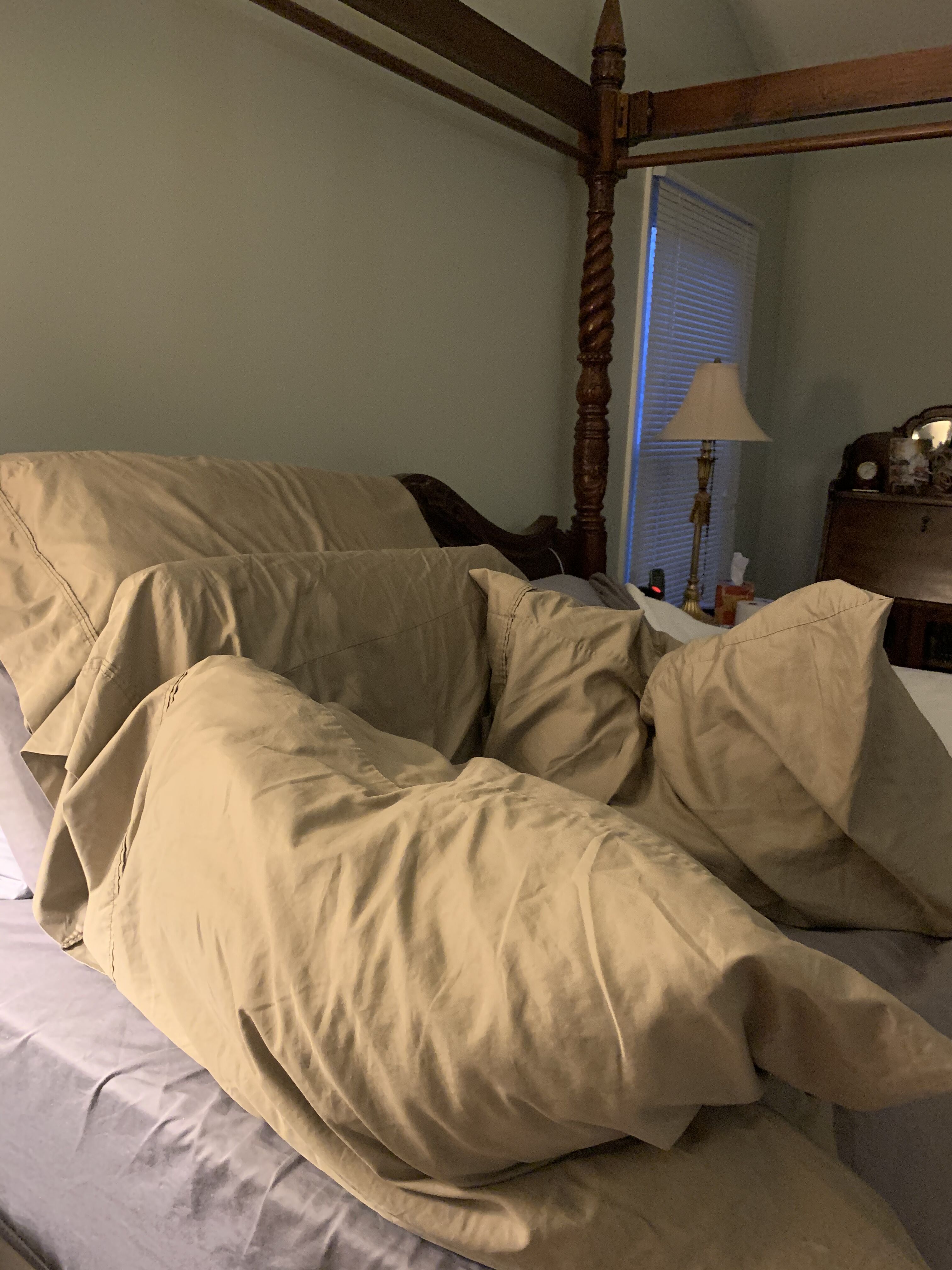 Looks like a fort that kids make, but it works for my back pain:). Couldnt take another night of sleeping only on my back. The side pillows let me turn to my side about 30 degrees. So little stress on incision and less on back!
