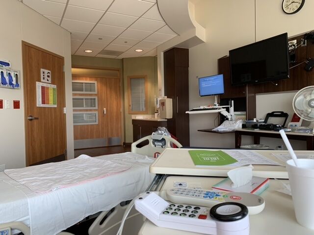 Hereâ€™s a view of my hospital room. Got a corner room on the 5th floor. Room 518.