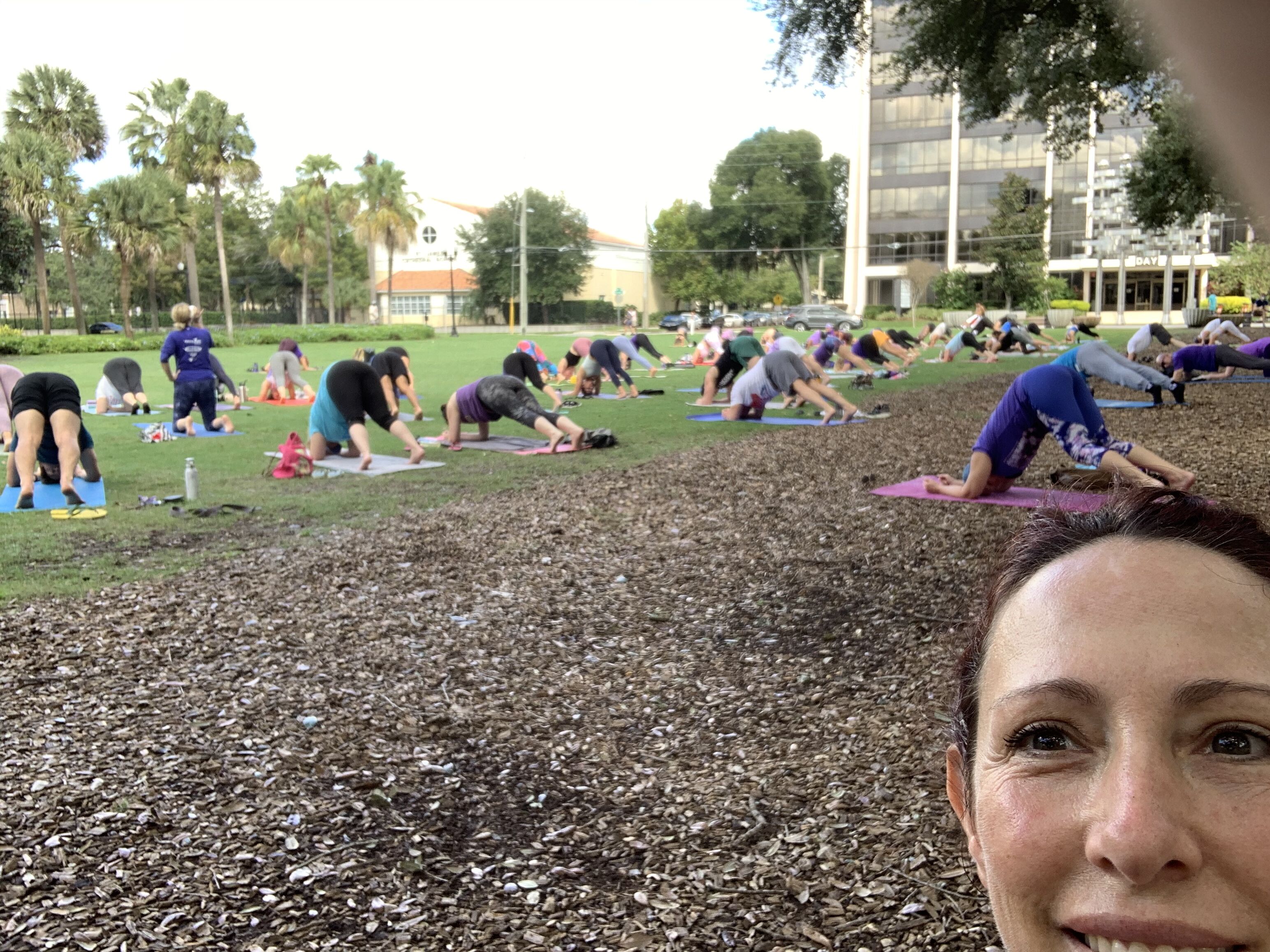 4.5 weeks out of surgery today and I took my first outdoor yoga class! I did many modifications so my own yoga looked very different to the rest of them but I stayed in the back at least 15 feet from anyone. It felt so good, it was a major milestone for