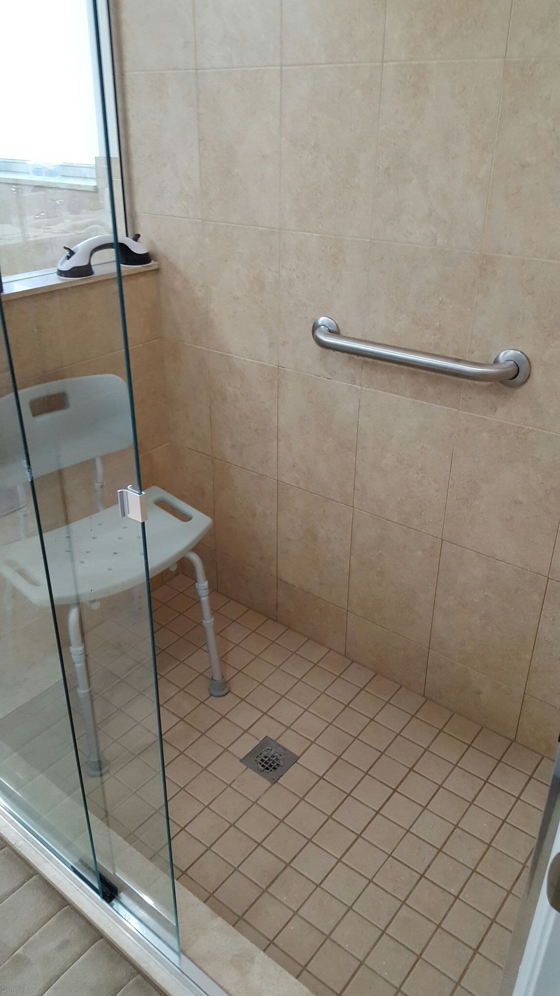 Added a safety bar in the shower.