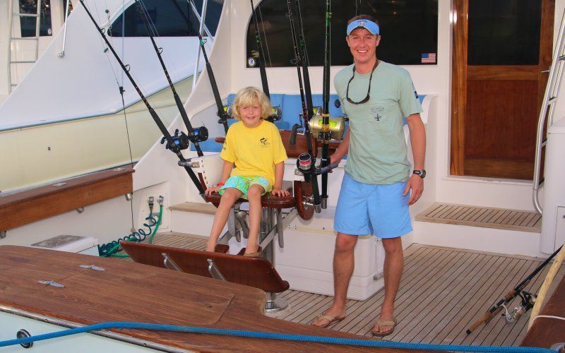 Me and My youngest son heading Offshore