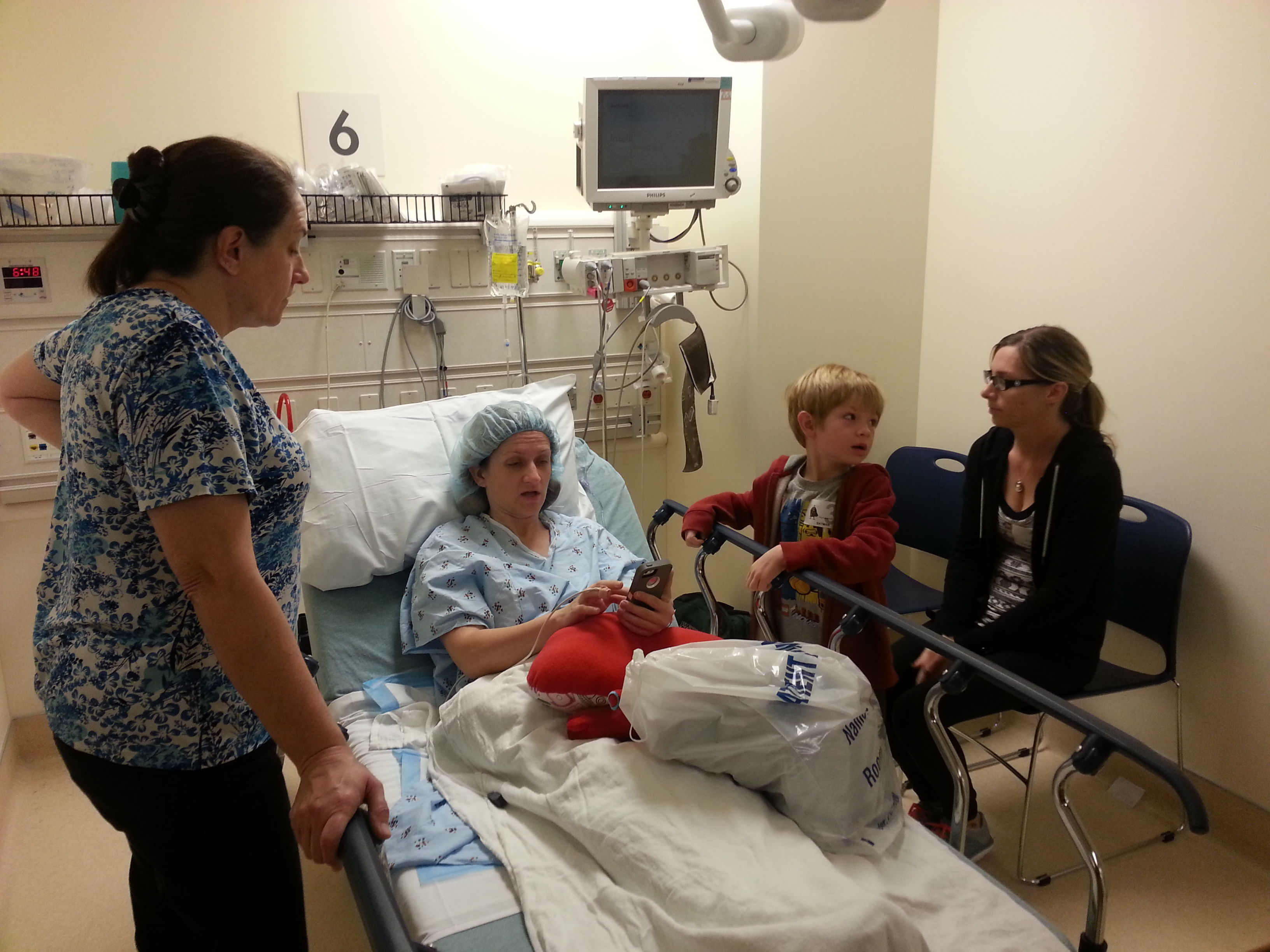 Prepped. Family waiting for medicine to kick in.
