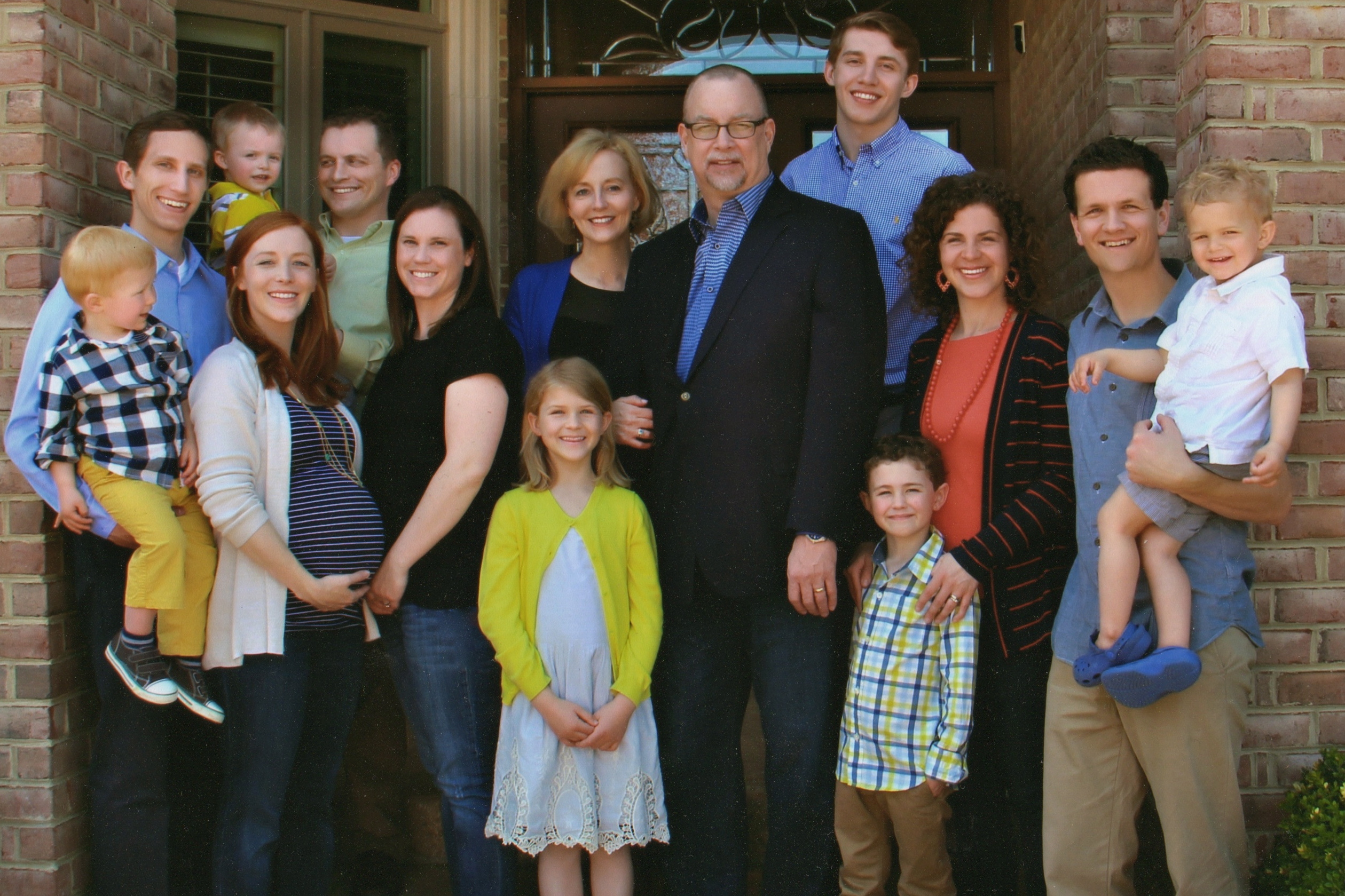 Spring 2014- With our growing clan: My husband, 4 children and 3 spouses, 5 grandchildren plus 3 more on the way! A wonderful support team that I really need by my side- they arrive this weekend and the chaos begins!