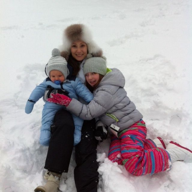 Some Winter fun, making snow angels with my biggest supporters!