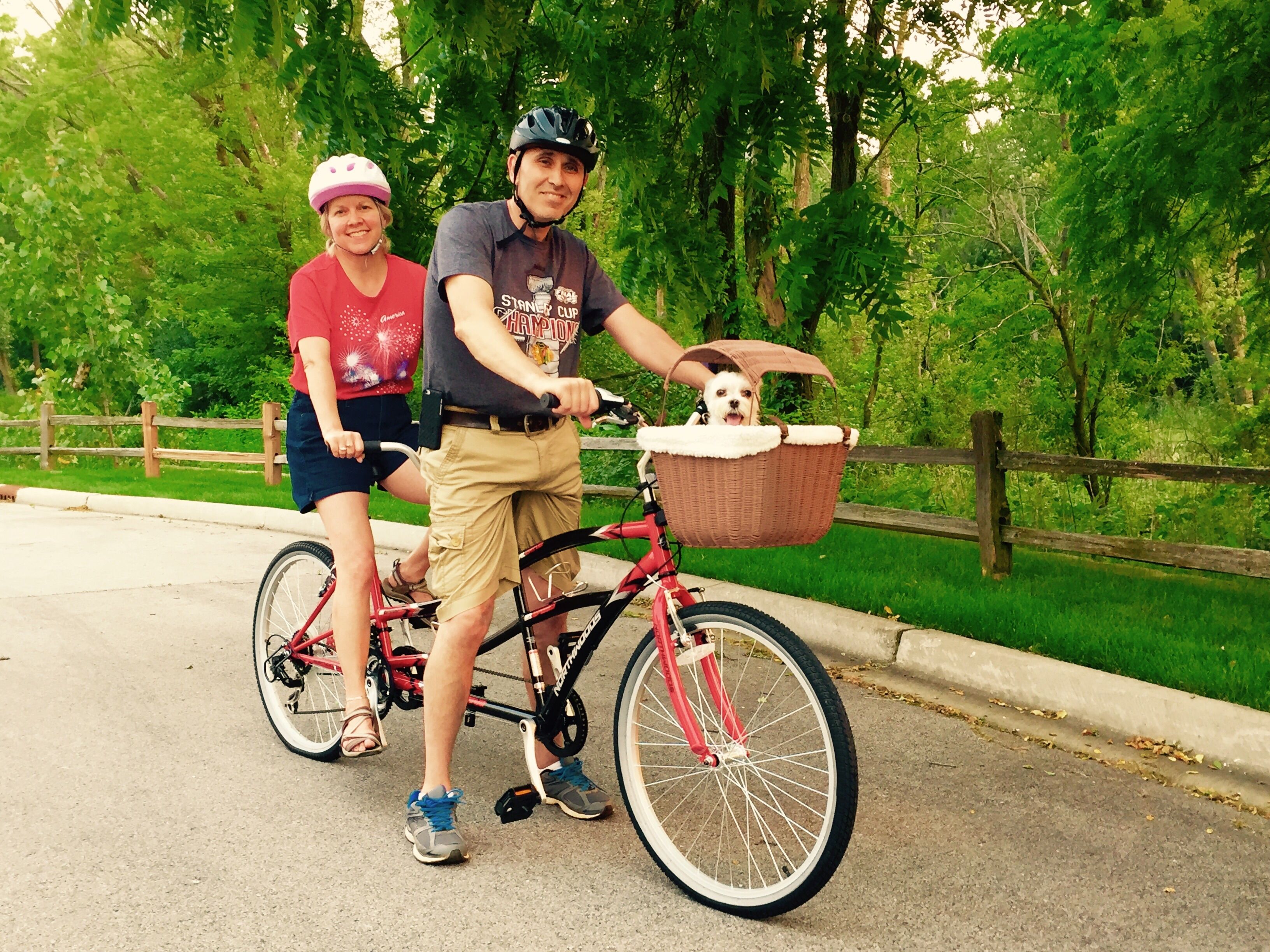 Cardiac Rehab with my wife, my guardian angel, Kris, and Olaf, our little Maltese.