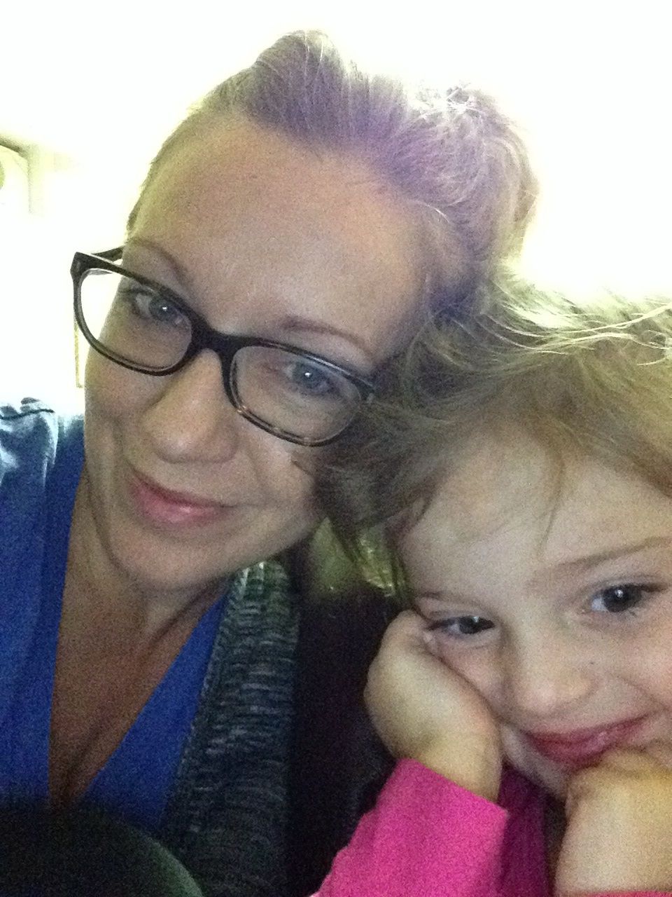 Last bit of snuggles before I have to keep her at arms length for a while....I love my peanut!