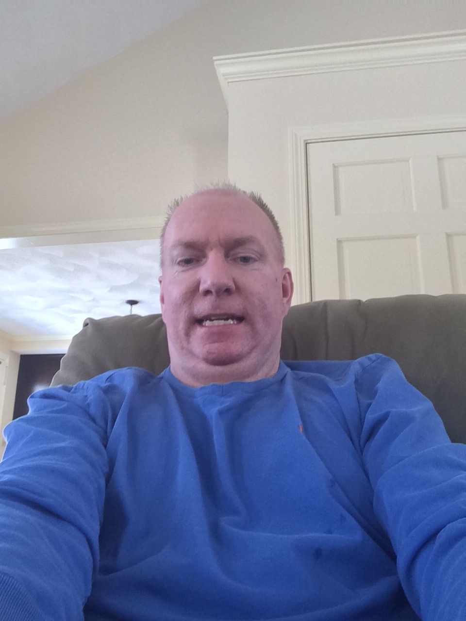 In my trusty recliner 5 weeks after surgery!