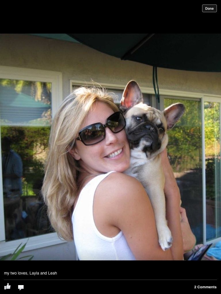 My two loves, daughter Leah and French Bulldog Layla