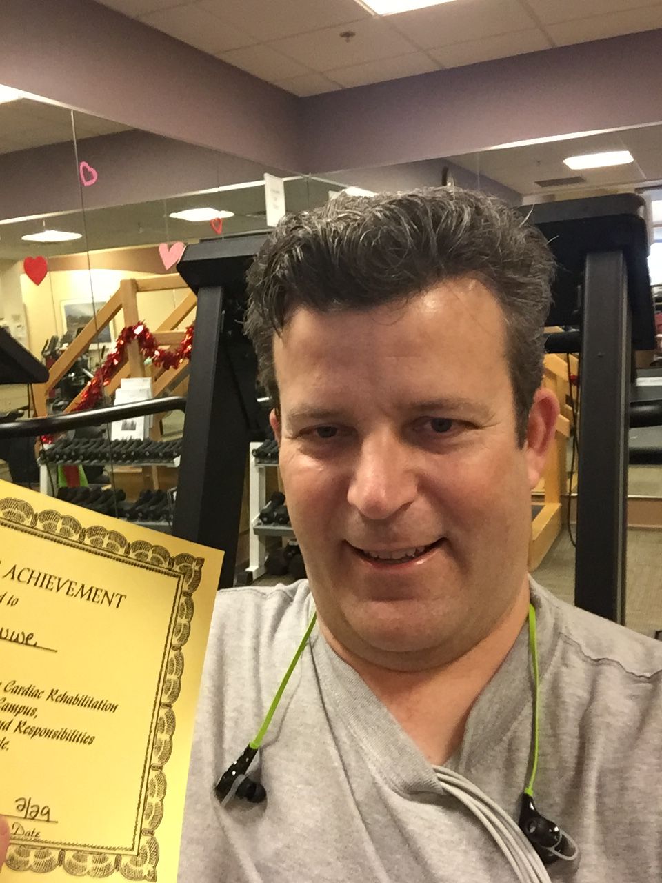 My last day of Cardio Rehab. I made big improvements over 18 sessions. Now averaging about 9000 steps per day on my Fitbit.