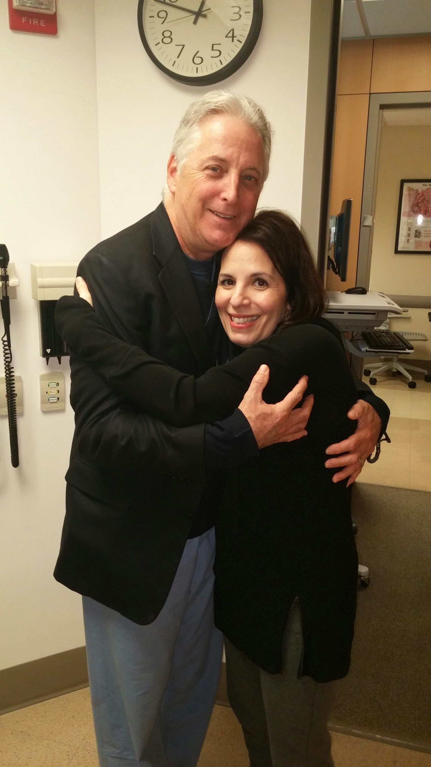 I had my first post op surgery appointment today. This is my surgeon, Dr. Ed Verrier and me. I received a good report!!! Hooray!