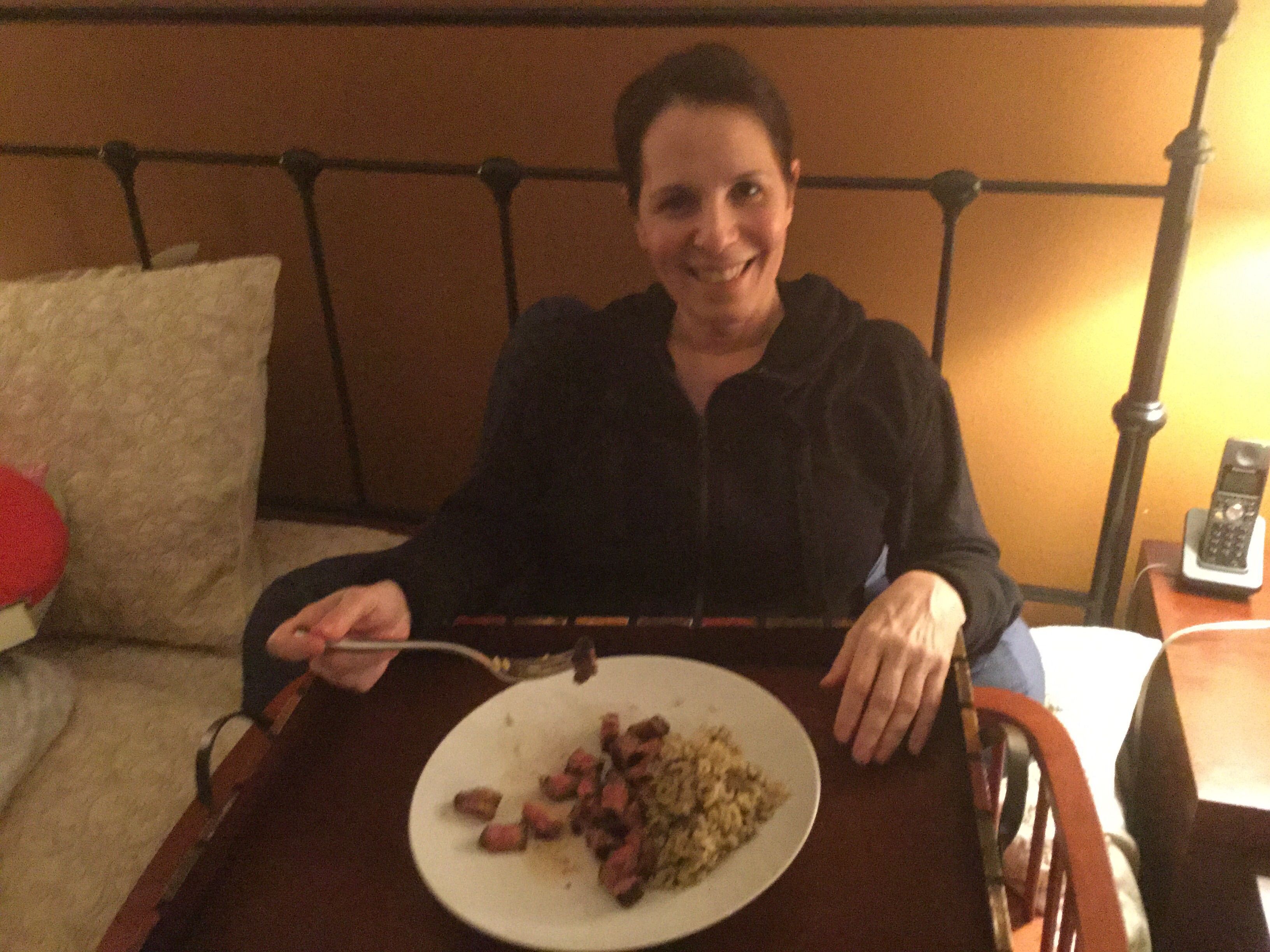 Steak in bed...yum, Thanks chef Magnus. A little birdy named Juan told me to eat red meat since I'm anemic. I didn't know Dan bought a steak for me, very nice surprise.