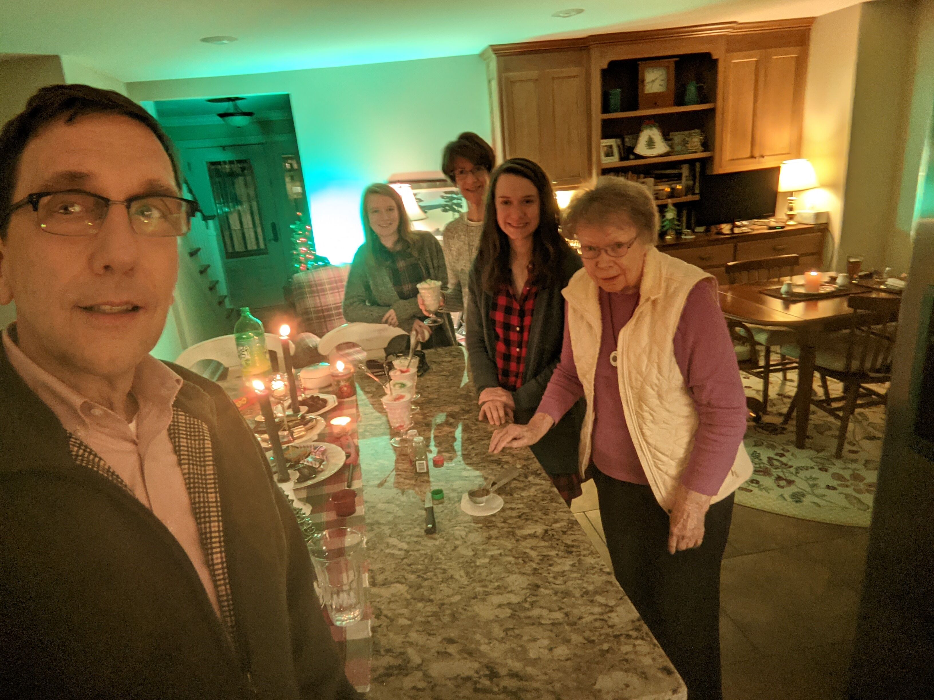 Christmas eve, 5 years after surgery (me on left)
