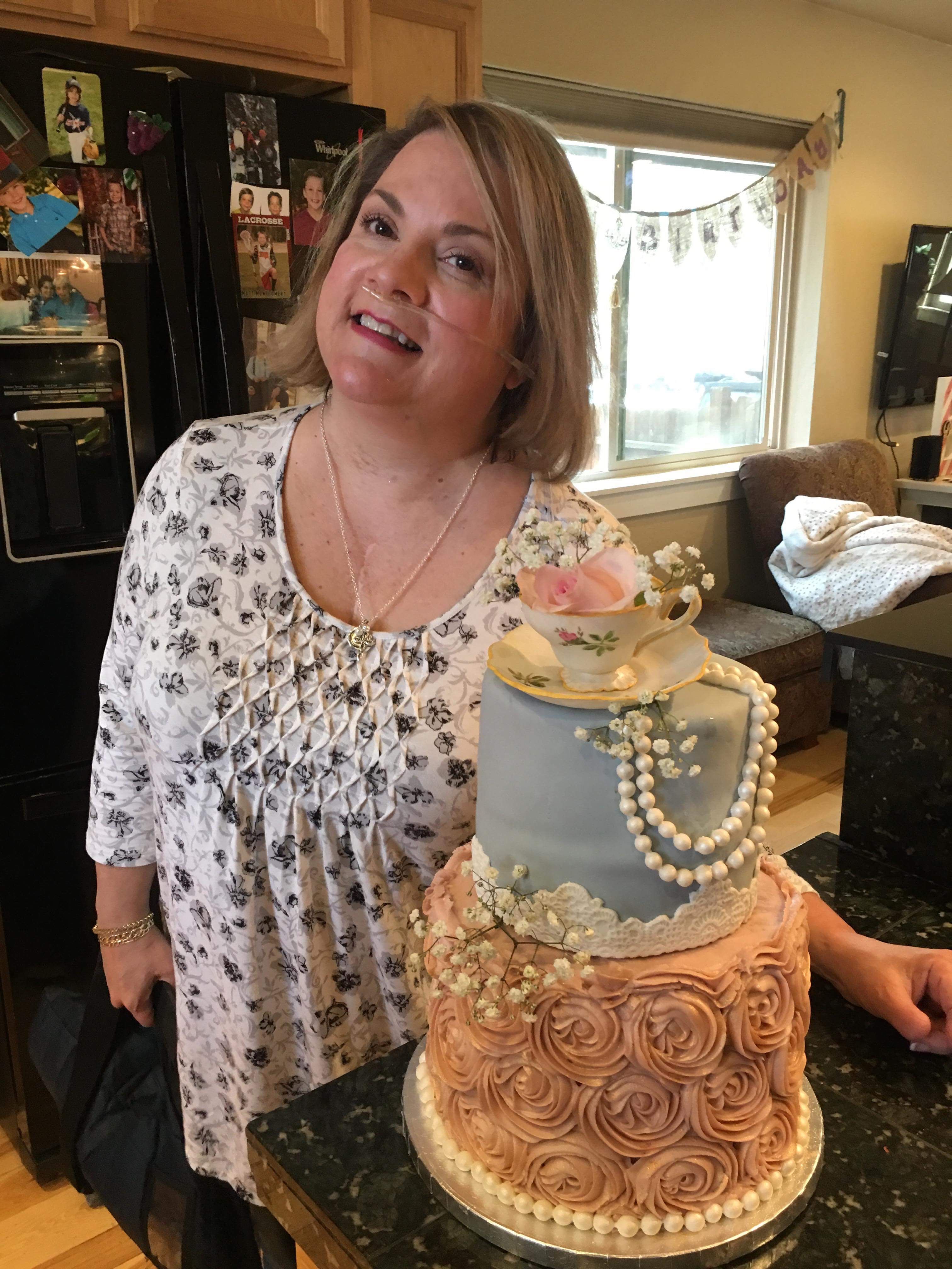 At a surprise birthday ðŸŽ‚ party for ME! My sweet friends spoiled me!