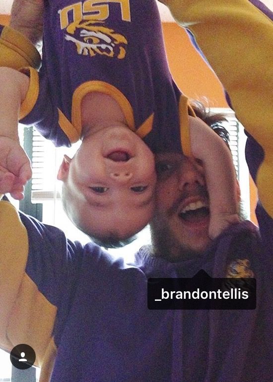 With great grandson; already an LSU fan!