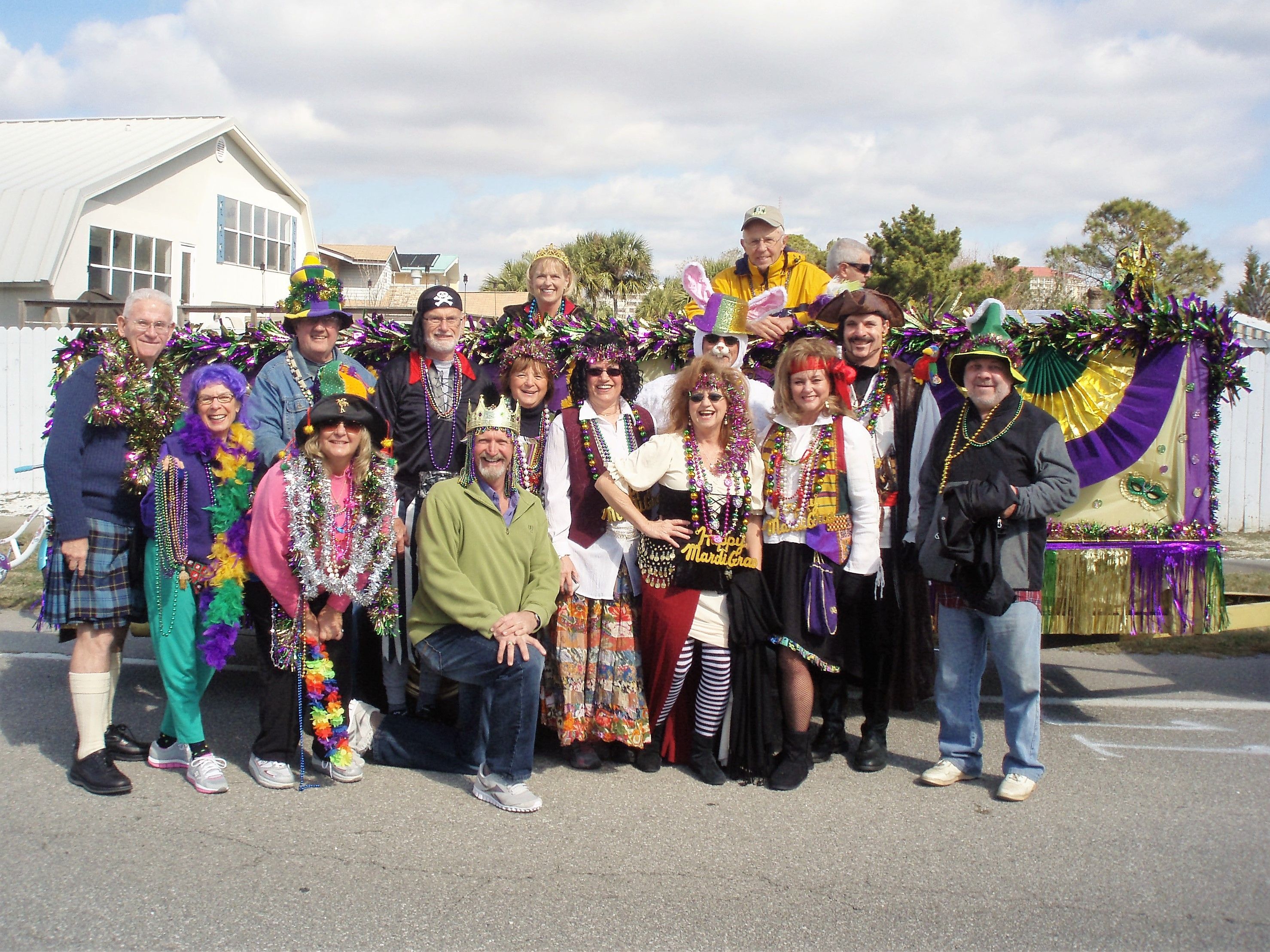 Our yearly tradition, the Mardi Gras Parade with a few friends.