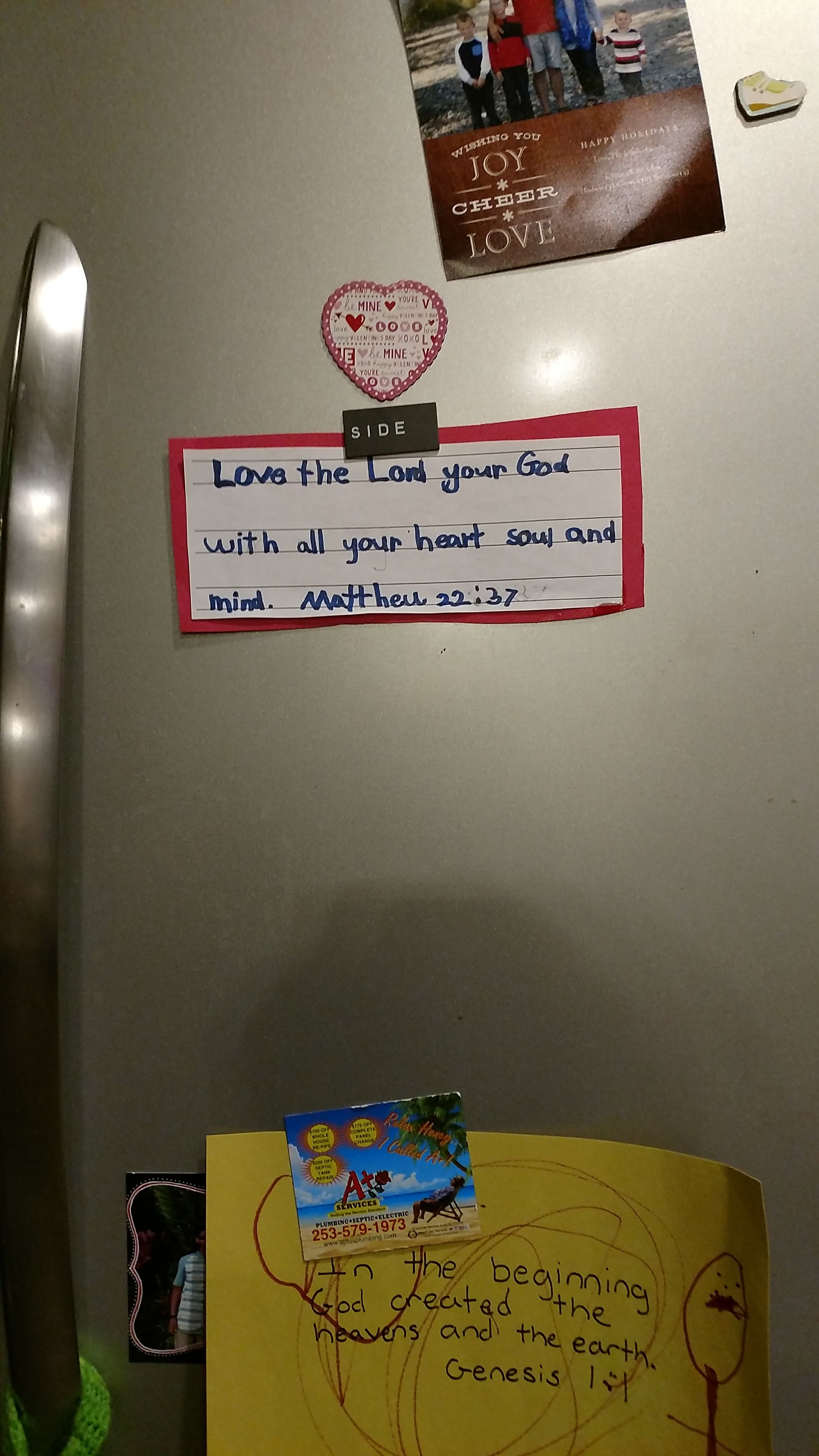 My daughter's memory verse last week. Love the Lord your God with all your HEART, soul, and mind.