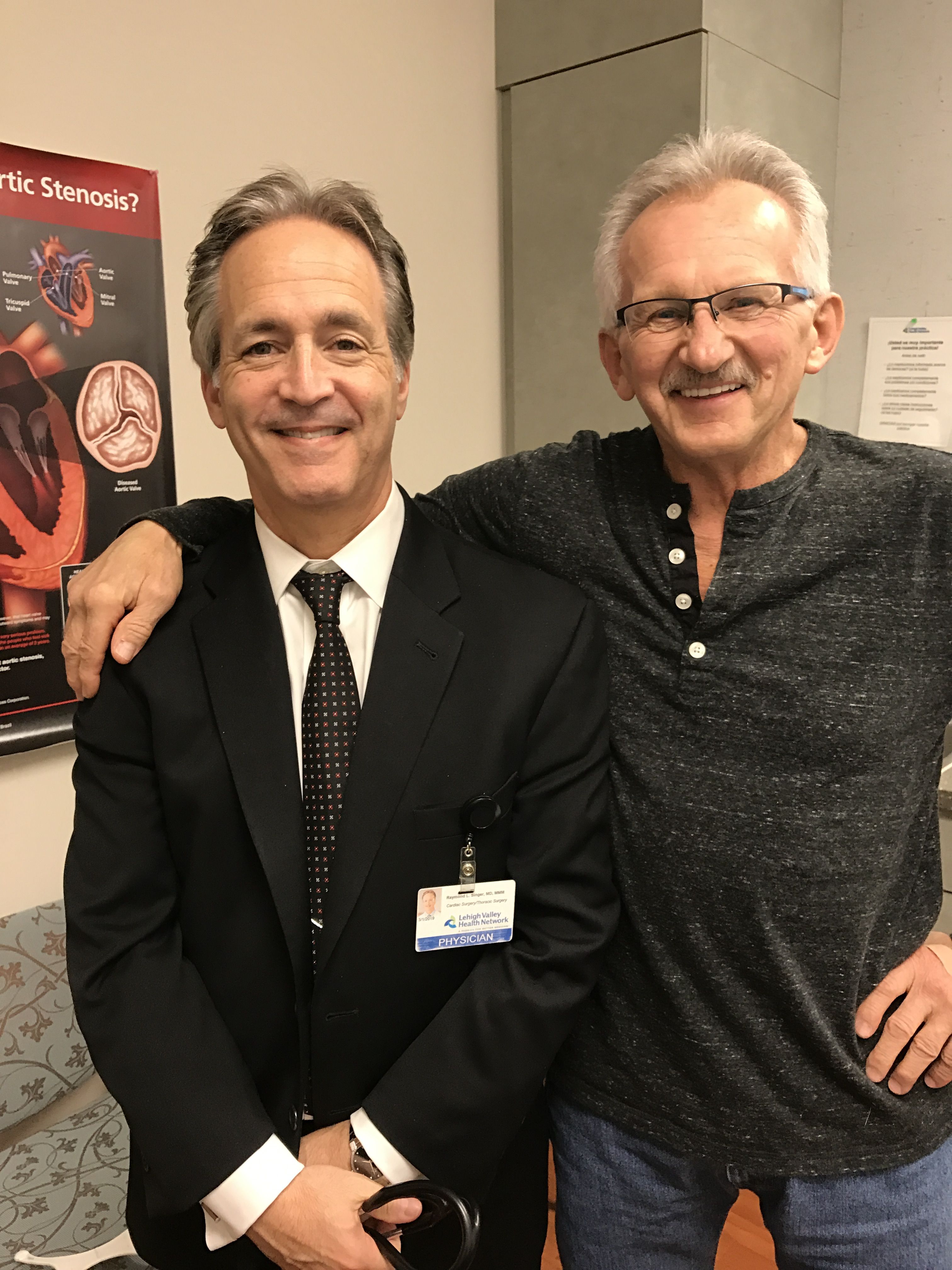 My husband two weeks post op with his surgeon Dr Raymond Singer!