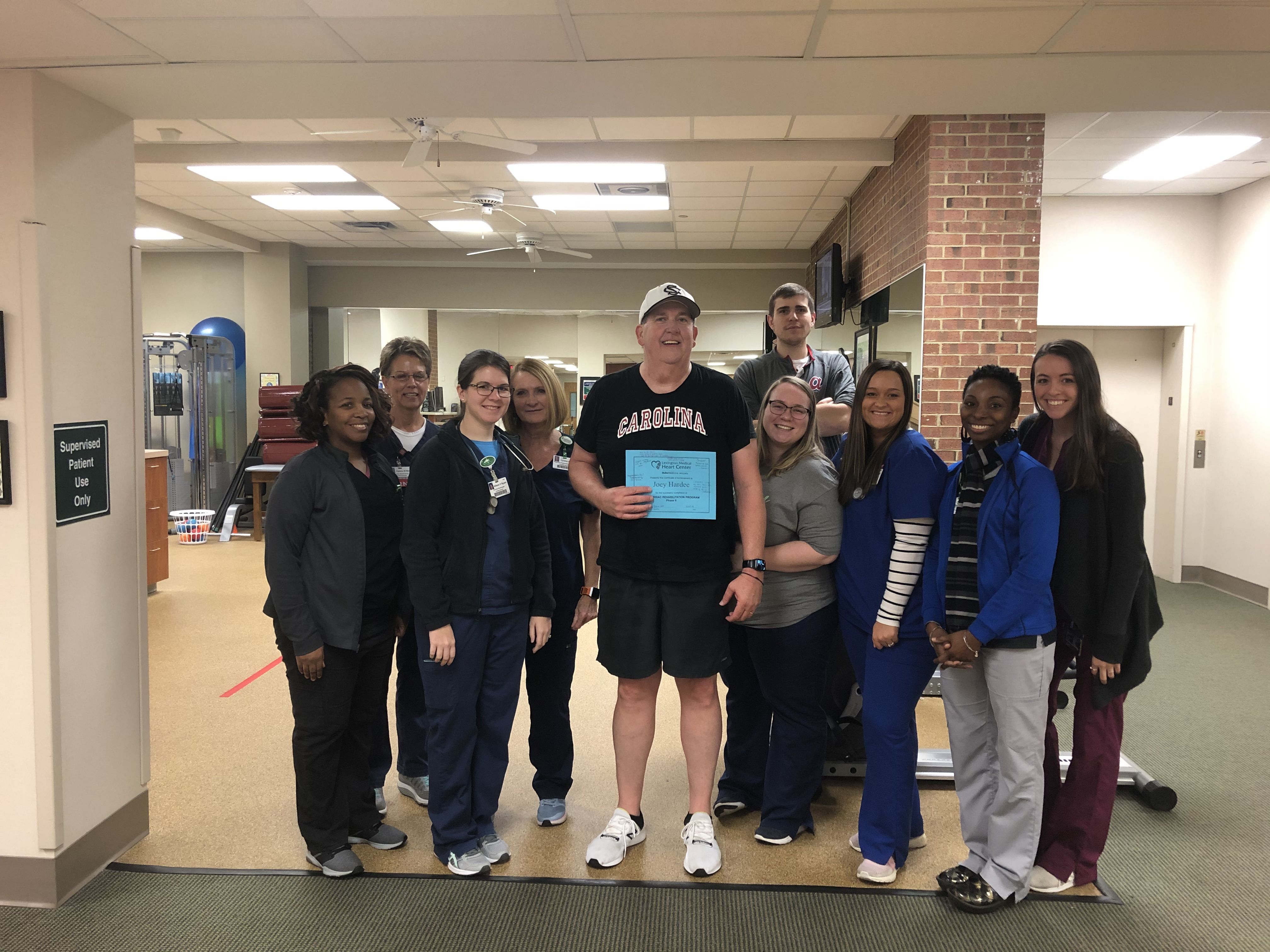 Cardiac Rehab graduate! What an awesome team of therapists and nurses that helped me. Feeling good! So very blessed!!