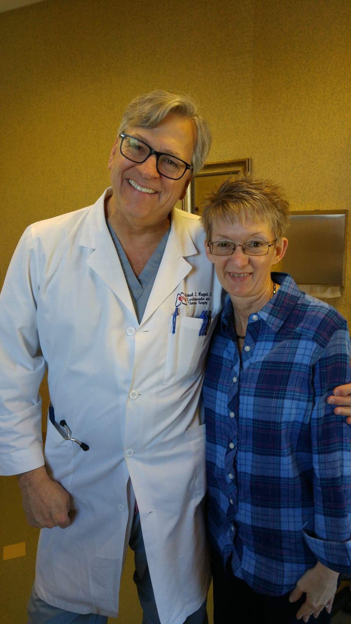 Me with my surgeon, Dr Maggart at my 4 week post op visit. So far so good!