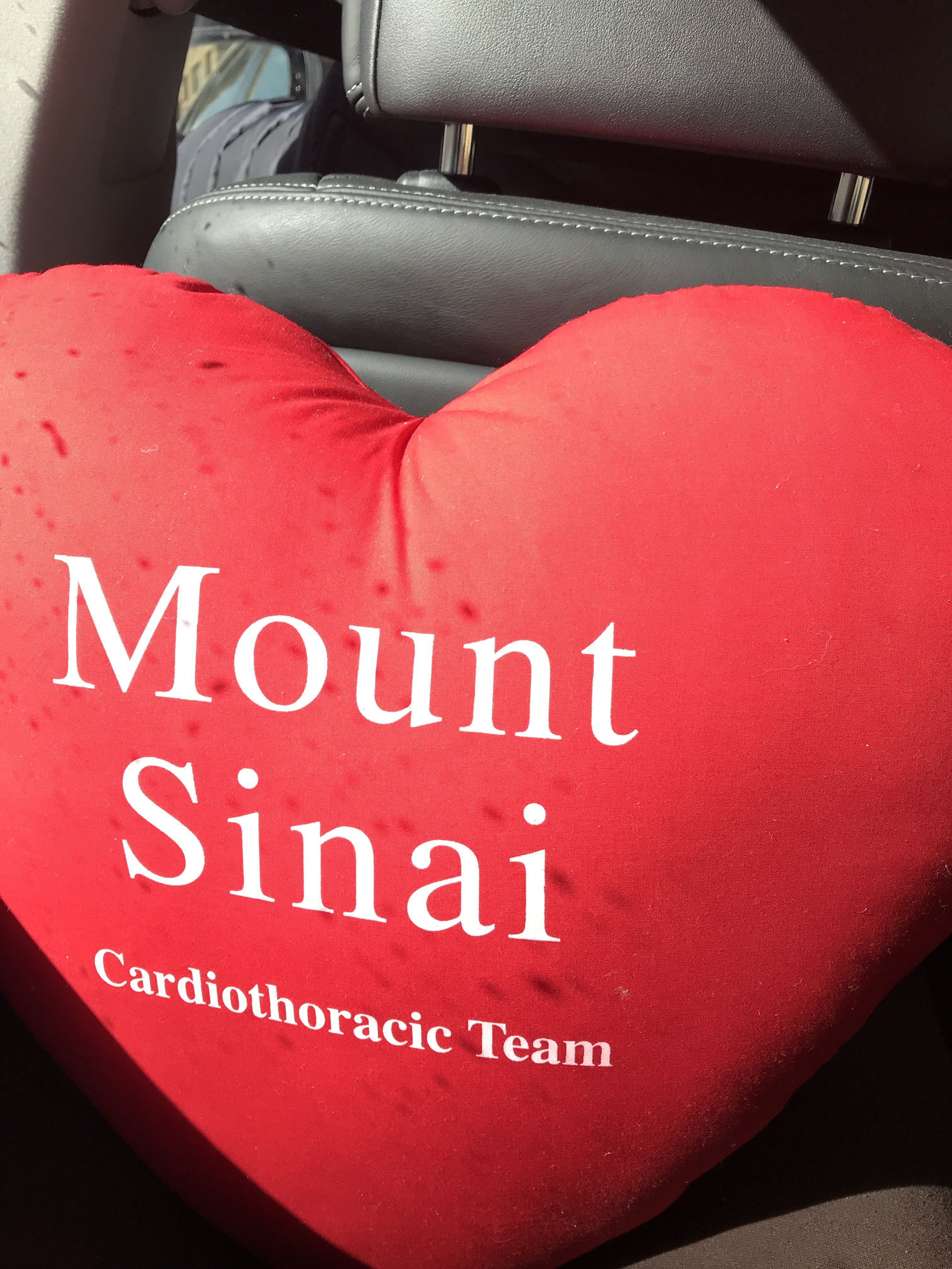 Heading home with my heart pillow! Feeling great! Just a Chest soreness, gassy and constipated. Nothing really much to worry about.